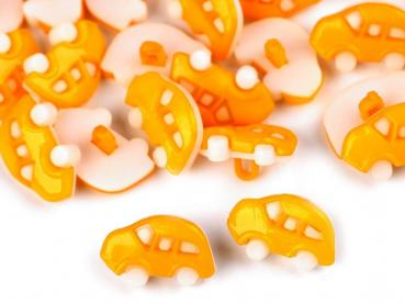 Kunststoffknopf Auto-Form Orange-Gelb